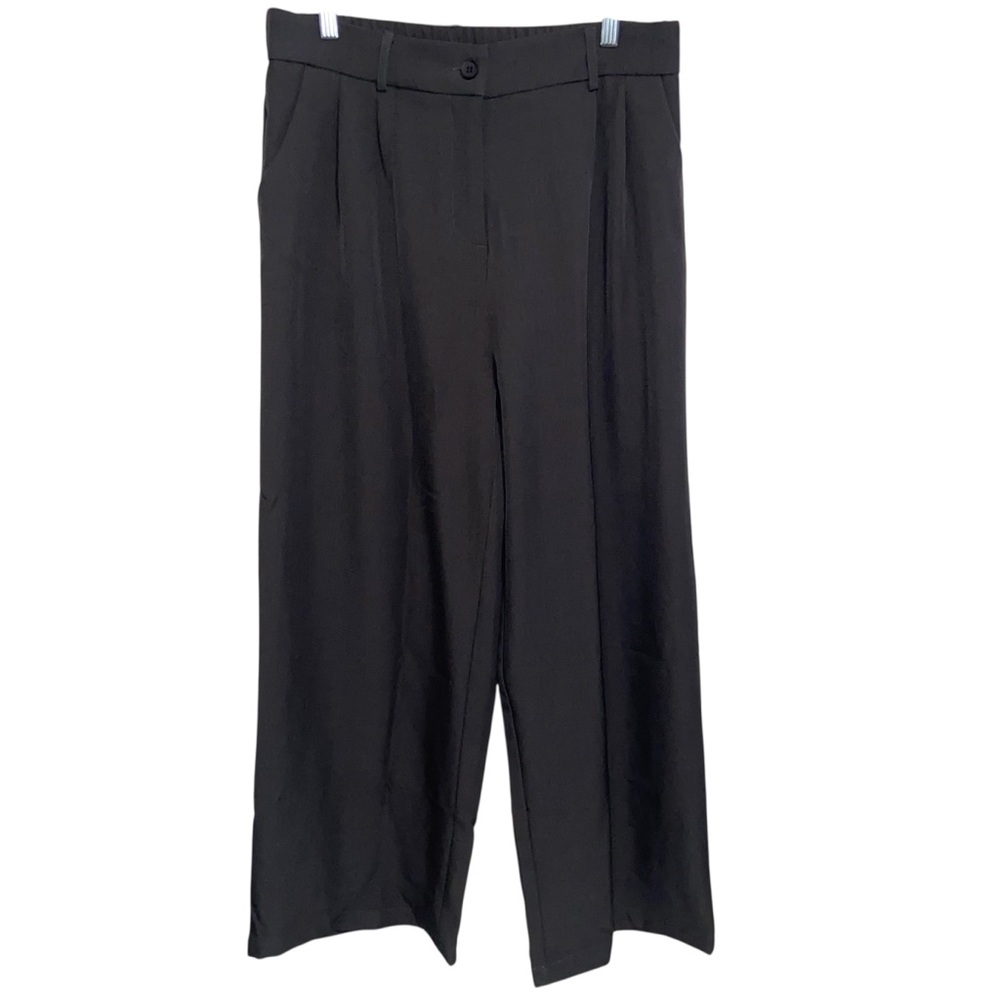 Willit Dress Pants Womens Large Trousers Wide Leg Pleated  Olive Green Career